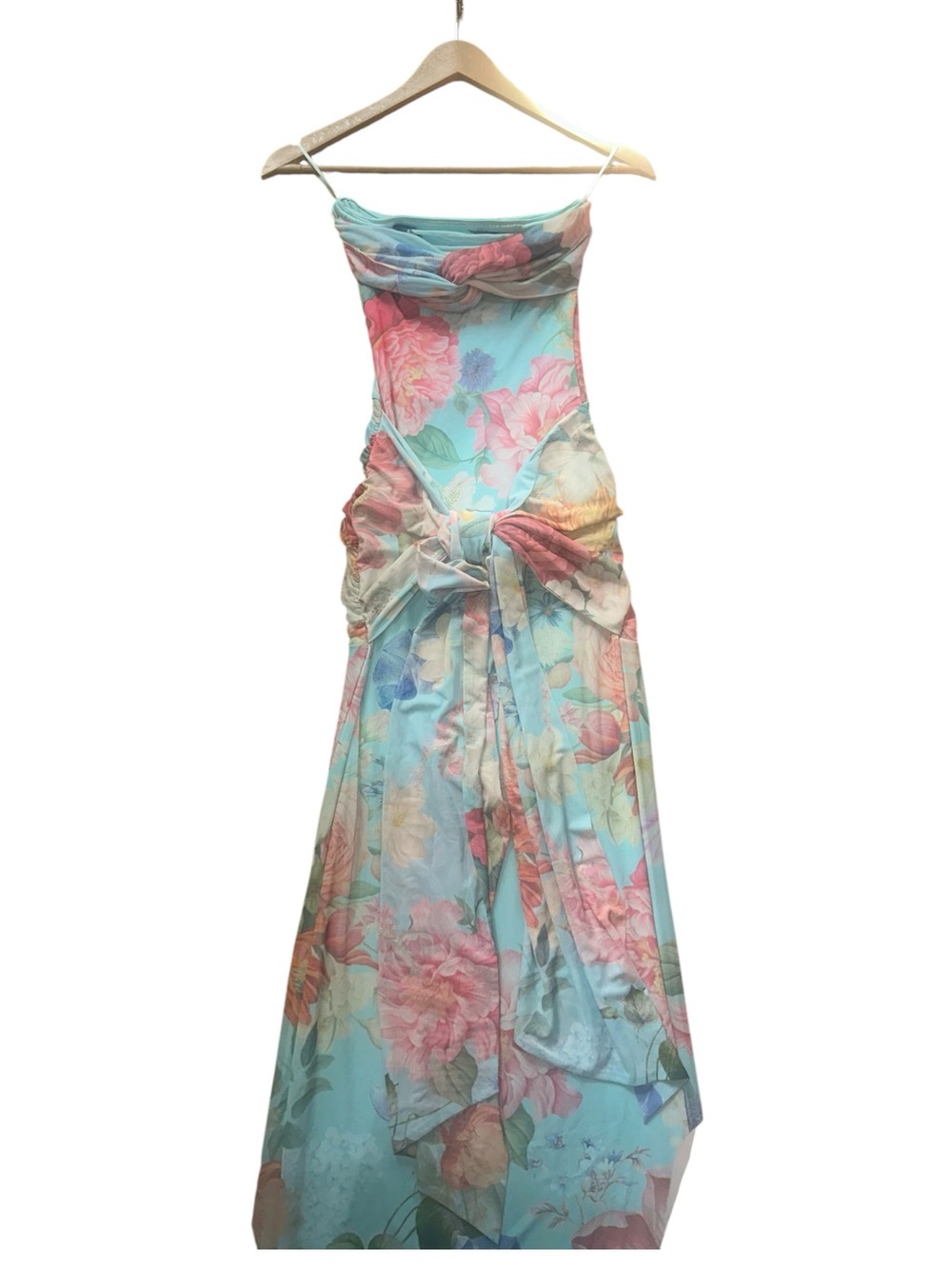 AFRM Rosalie Strapless DropWaist Maxi Dress Watercolor Floral Pattern Sz XXS NWT - Picture 6 of 10